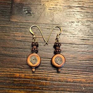 Handmade drop earrings with gold hooks